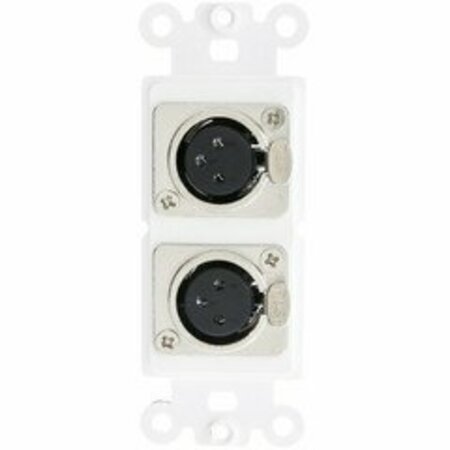 SWE-TECH 3C Decora Wall Plate Insert, White, Dual XLR Female to Solder Type FWT301-2005